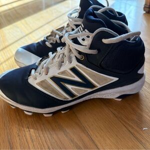 New Balance Kids' Navy and White Molded Baseball Cleats